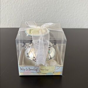 New In Box Kate Aspen 2010 Baby is Brewing Teapot Kitchen Timer